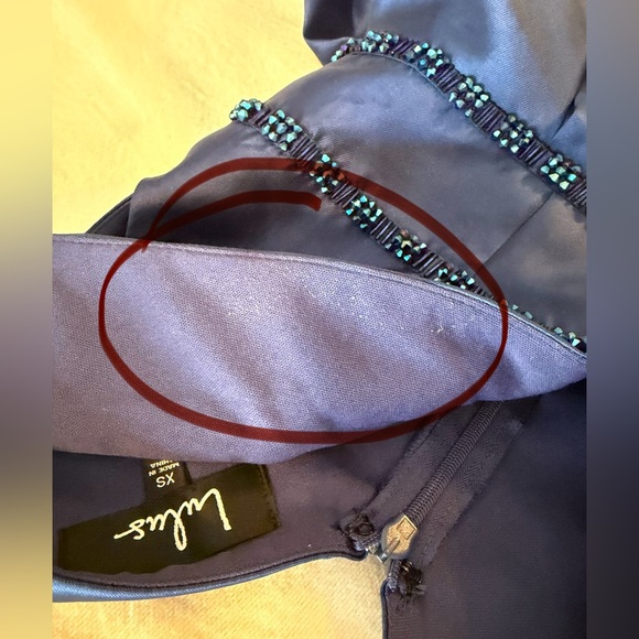 Elegant Moonlight Dance Navy Blue Beaded High-Low Maxi Dress-Used once-Great Con - Picture 6 of 15